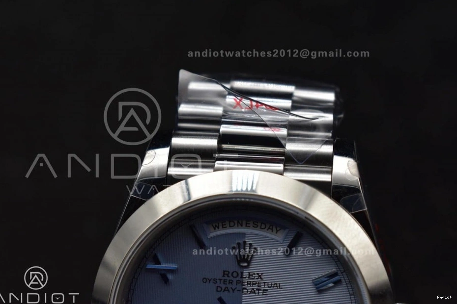 V4 DayDate Weighted Roman President Steel GMF 40 Tungsten Bracelet Markers Dial A3255 Blue 904L On 0415
